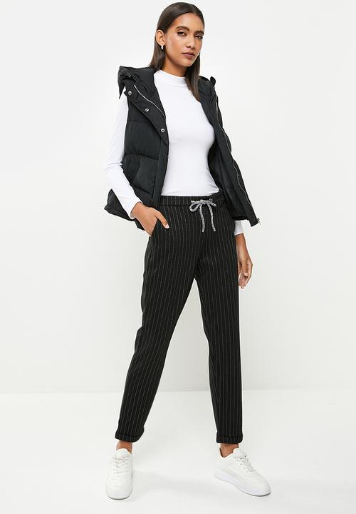 Koton - Striped drawstring trousers - black 