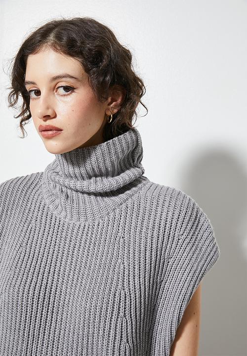 Superbalist - Roll back cable singlet - light grey melange
