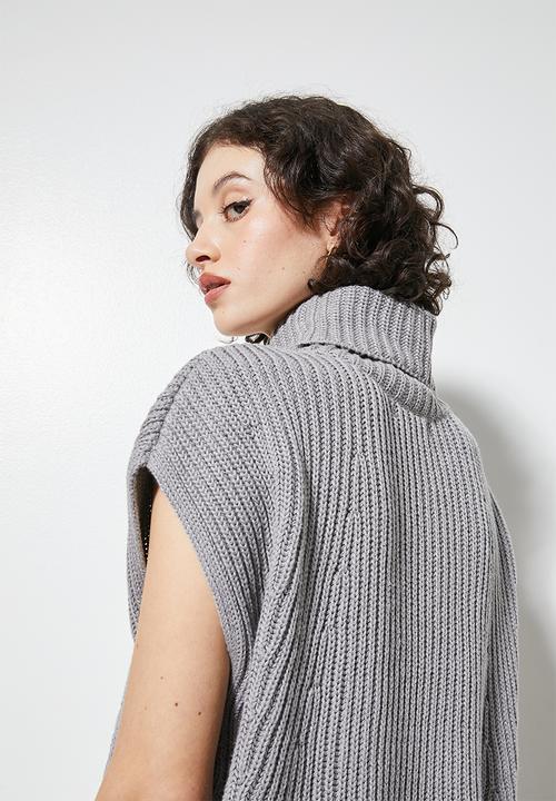 Superbalist - Roll back cable singlet - light grey melange