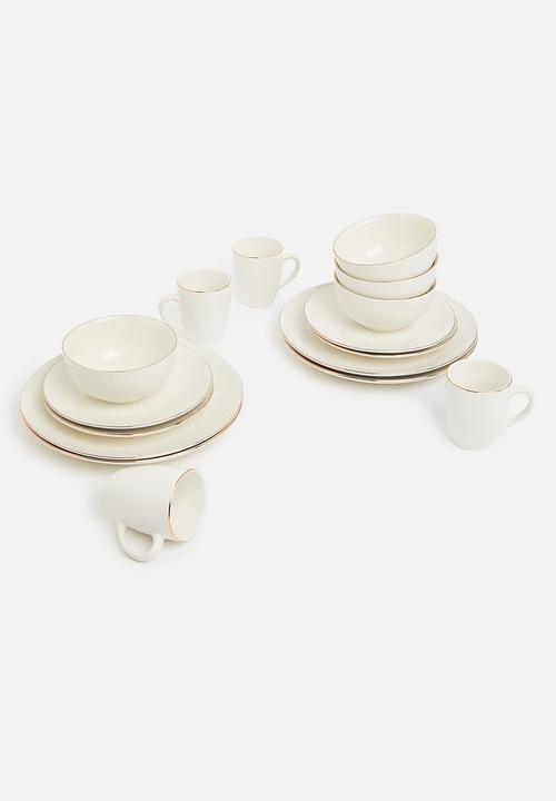 Excellent Houseware - Porcelain Gold rimmed side plate- set of 4 