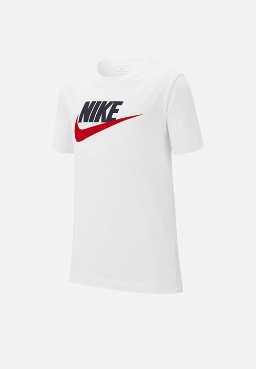 Nike - B nsw tee futura icon td - white/obsidian/university red
