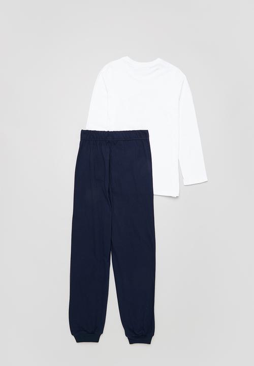 Superbalist - Boys nasa tee & pants pj set - white & navy