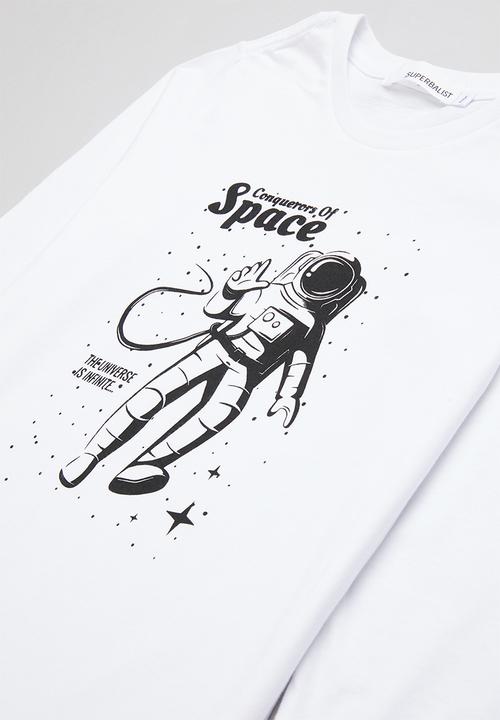 Superbalist - Boys nasa tee & pants pj set - white & navy