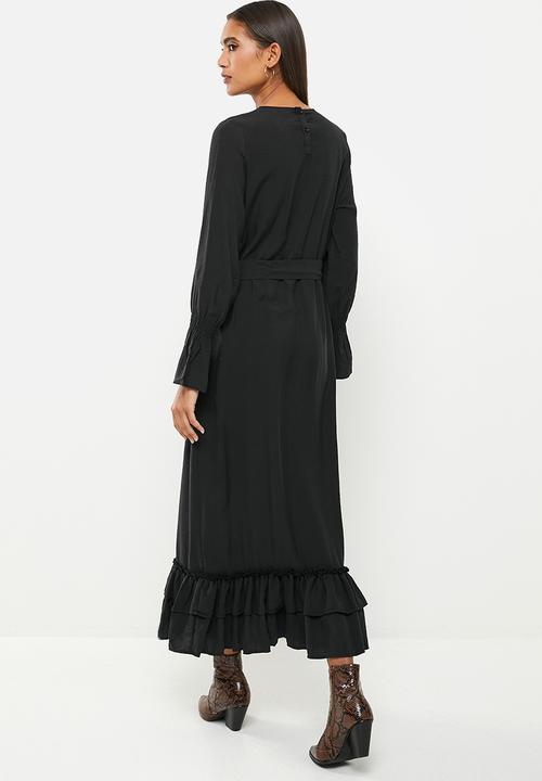 Koton - Tiered long sleeve dress - black