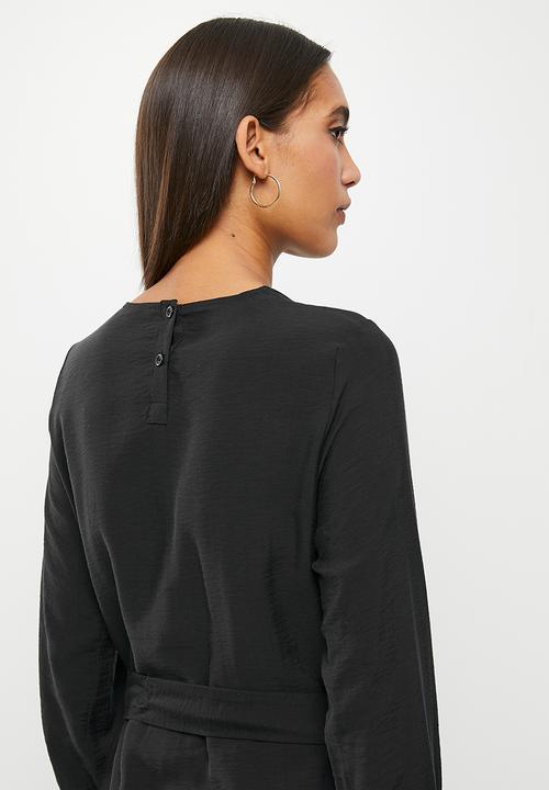 Koton - Tiered long sleeve dress - black