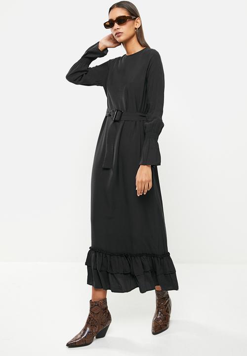 Koton - Tiered long sleeve dress - black