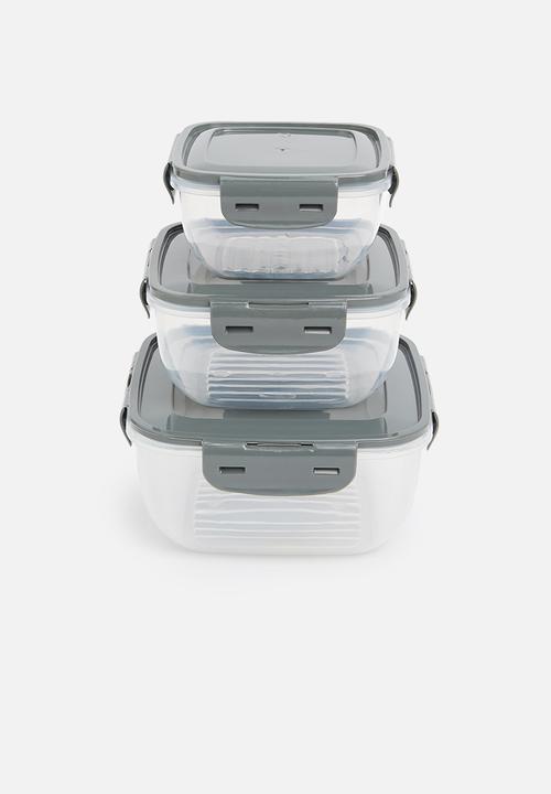 Storage Solutions - Tupperware set of 3 - grey