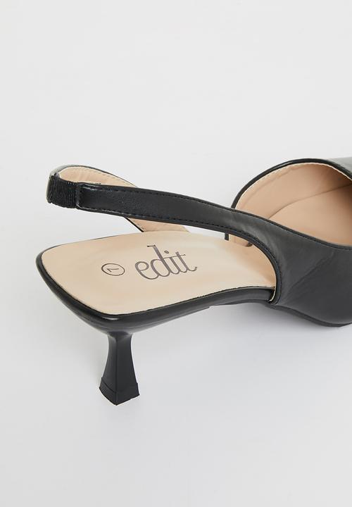 edit - Victoria slingback heel - black