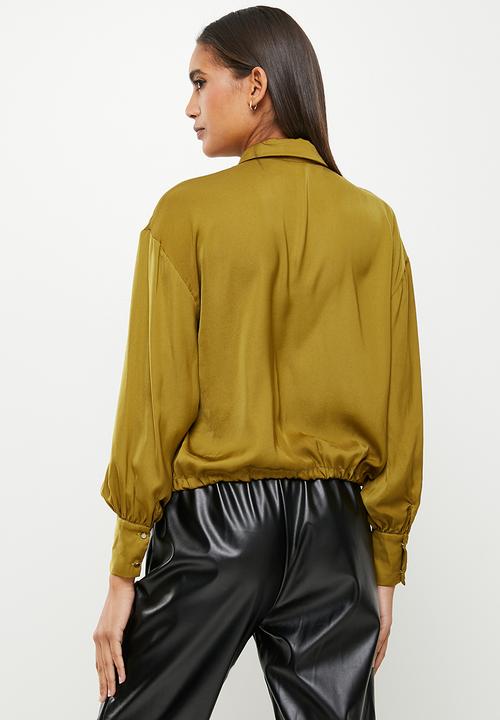Koton - Classic neck long sleeve shirt - khaki