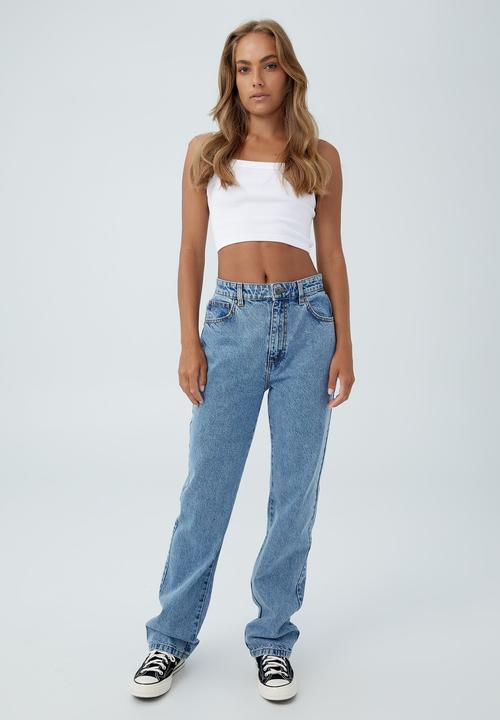 Cotton On - Long straight jean - offshore blue