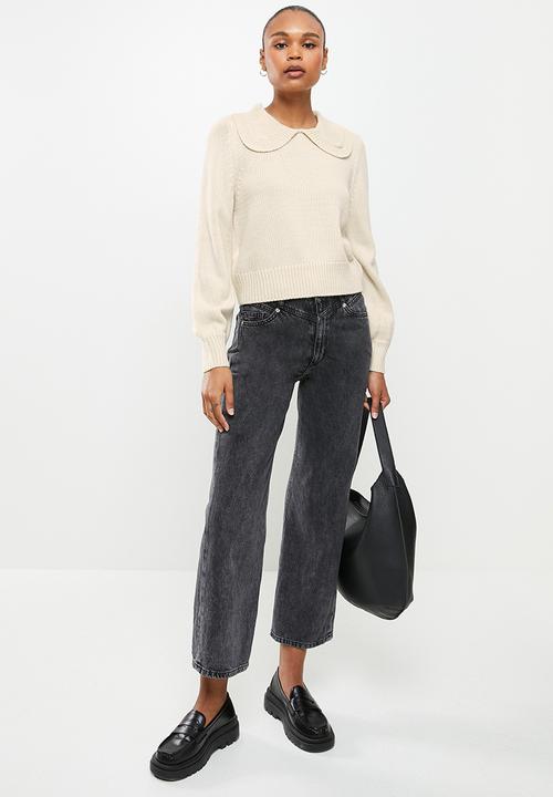 ONLY - Lexa long sleeve collar pullover - pumice stone