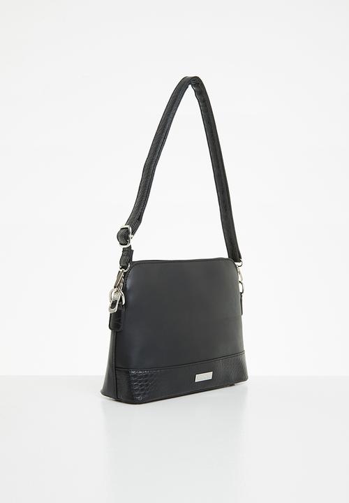 Pierre Cardin - Mackenzie croc pu mix crossbody - black 