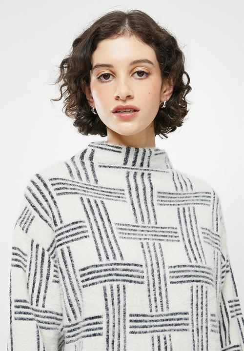 Koton - Turtle neck long sleeve patterned sweater - black patterned