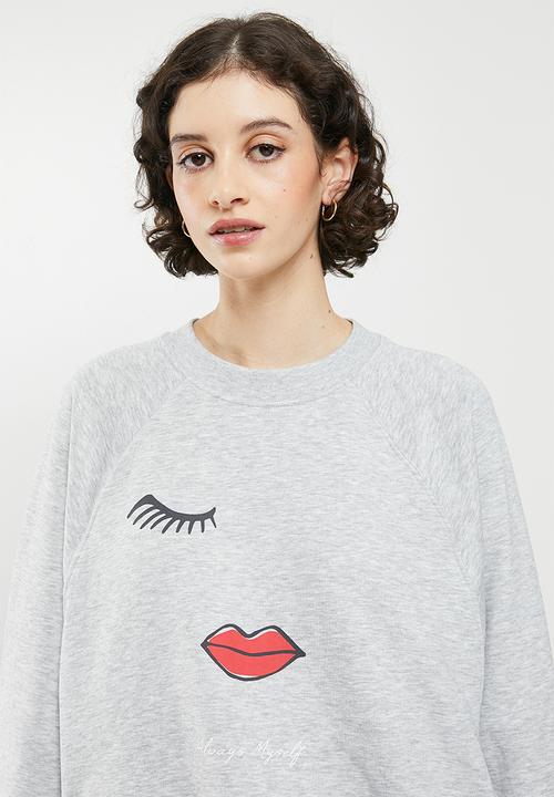 ONLY - Jennifer life long sleeve o-neck box sweater - light grey melange