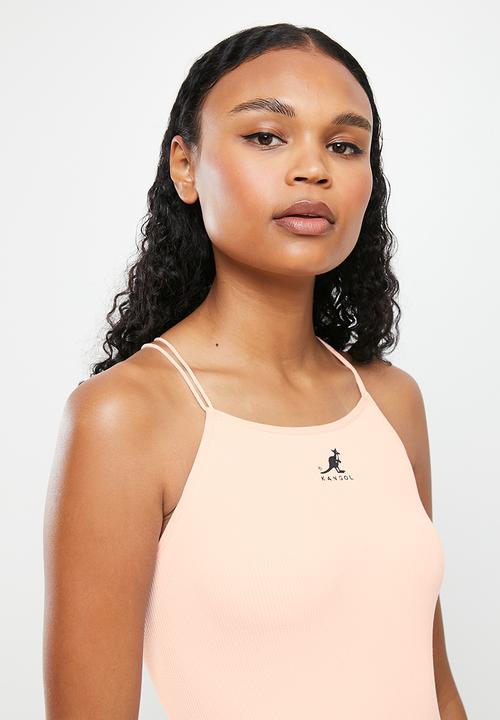 KANGOL - Ribbed thong bodysuit - peach