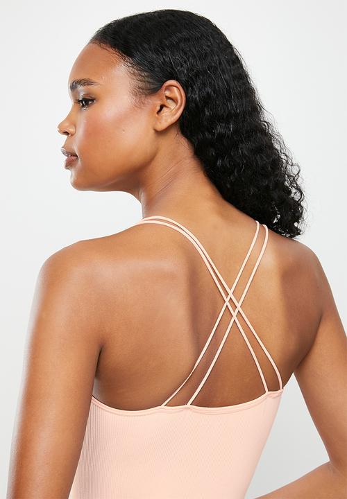 KANGOL - Ribbed thong bodysuit - peach