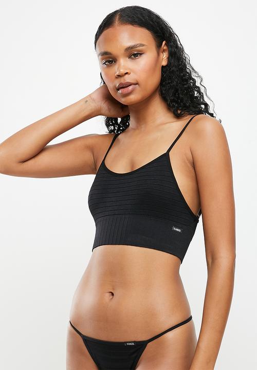 KANGOL - Low back crop - black