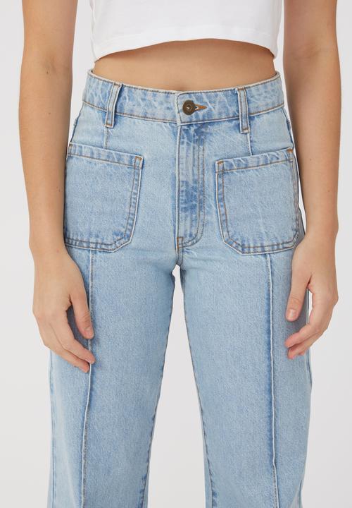 Cotton On - Petite pocket wide leg jean - wave blue