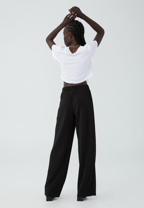 Cotton On - Pleated wide leg pant - black