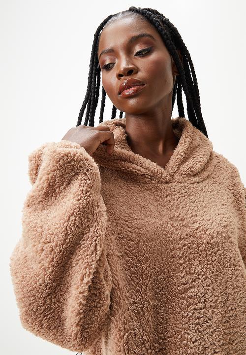 Blake - Fluffy oversize sleep hoodie - mink