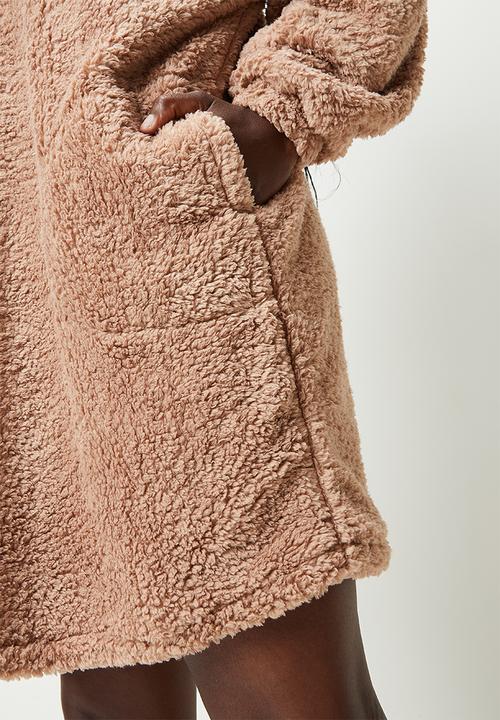 Blake - Fluffy oversize sleep hoodie - mink