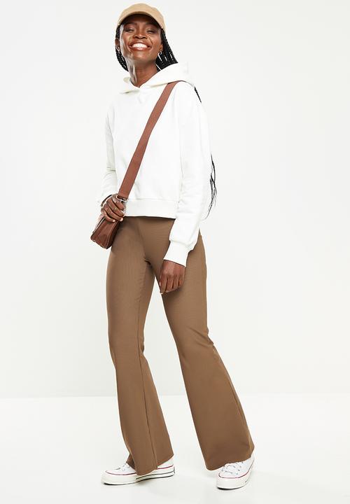 Cotton On - Rib flare pant - brown