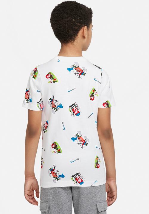 Nike - B nsw tee boxy aop - white