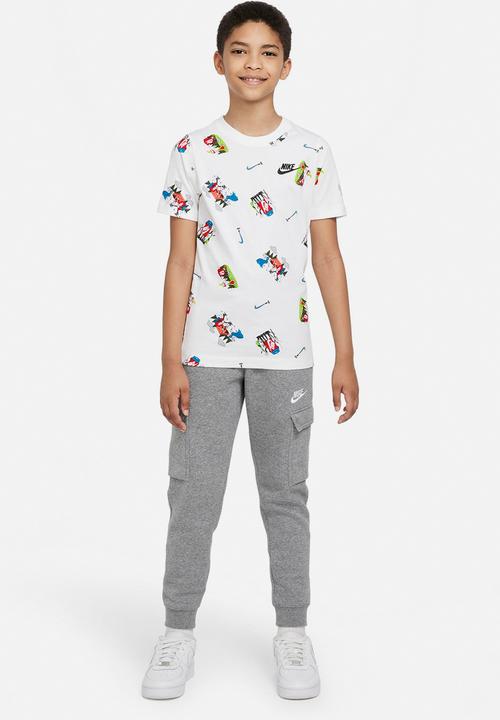 Nike - B nsw tee boxy aop - white