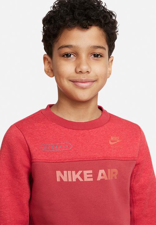 Nike - B nsw nike air crew - red clay/htr/red clay/madder root