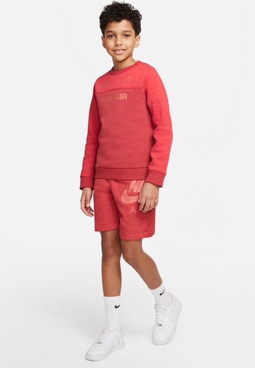 Nike - B nsw nike air crew - red clay/htr/red clay/madder root