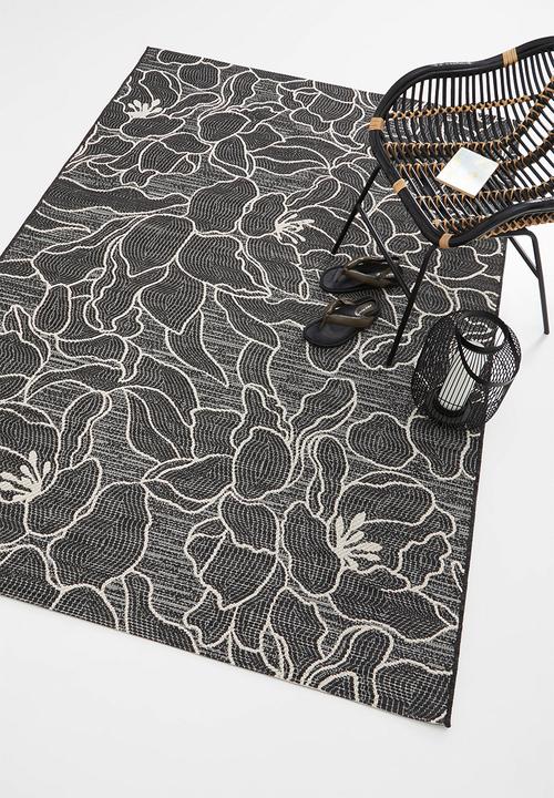 Fotakis - Lineo outdoor floral rug - black