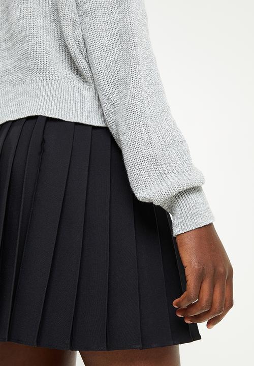 Cotton On - Bump friendly everyday crop pullover - ash grey/white twist