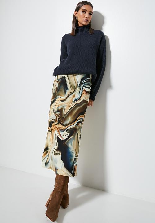 Superbalist - Tonal stripe funnel neck - navy