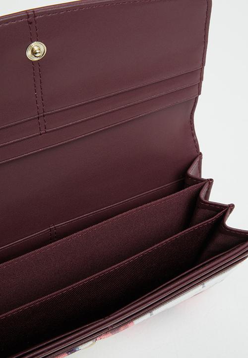 POLO - Floral  clutch purse - berry