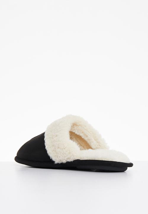 Hush Puppies - Aaron mircrofibre slipper - black & white
