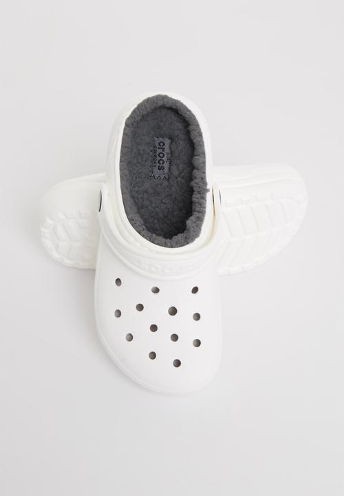 Crocs - Classic lined clog k - white & grey