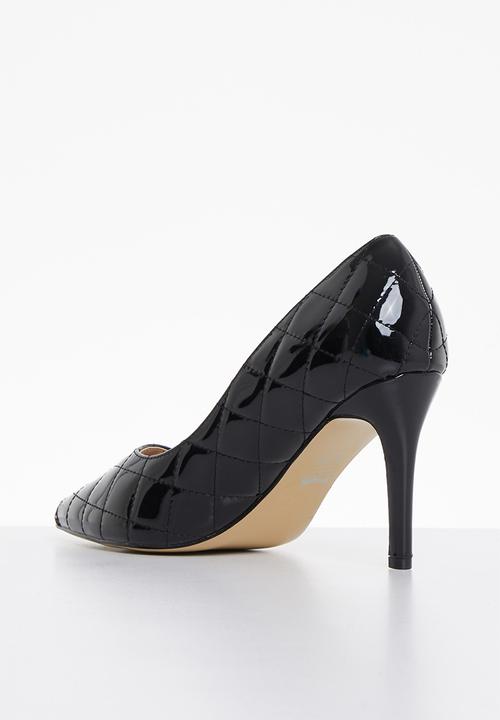 Plum - Kylie quilted court heel - black