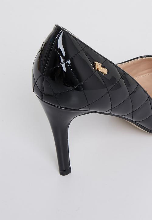 Plum - Kylie quilted court heel - black