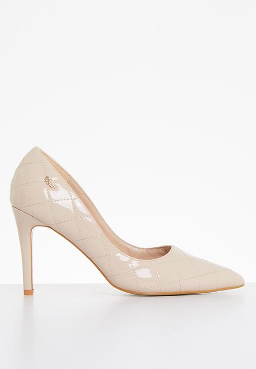 Plum - Kylie quilted court heel - neutral