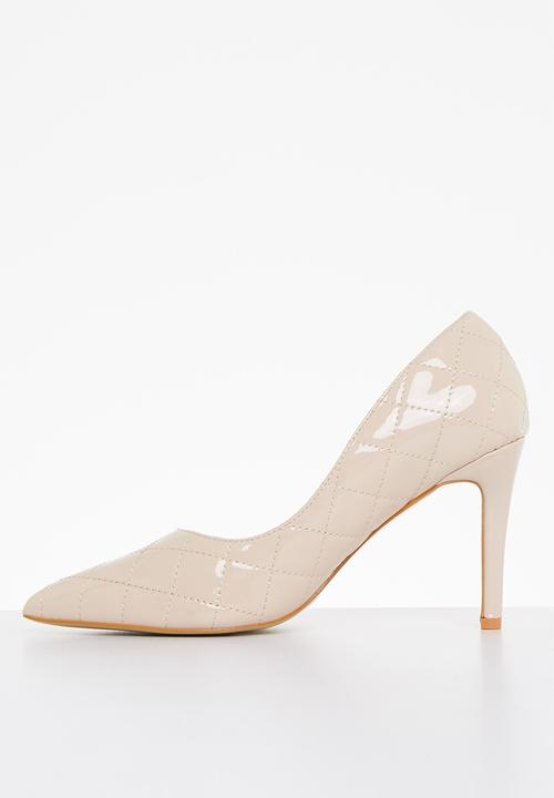 Plum - Kylie quilted court heel - neutral