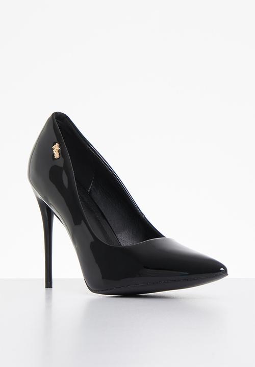 Plum - April court heel - black