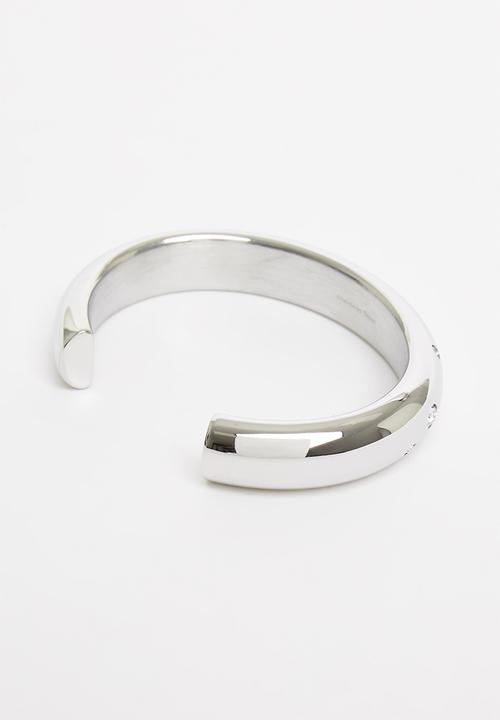 GUESS - Fun tonight round bangle clear crystals sil - silver