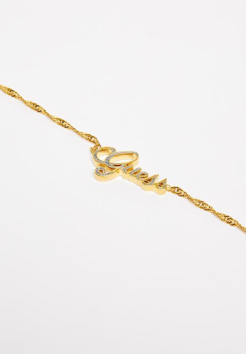 GUESS - N-16-18"glitter logo - gold