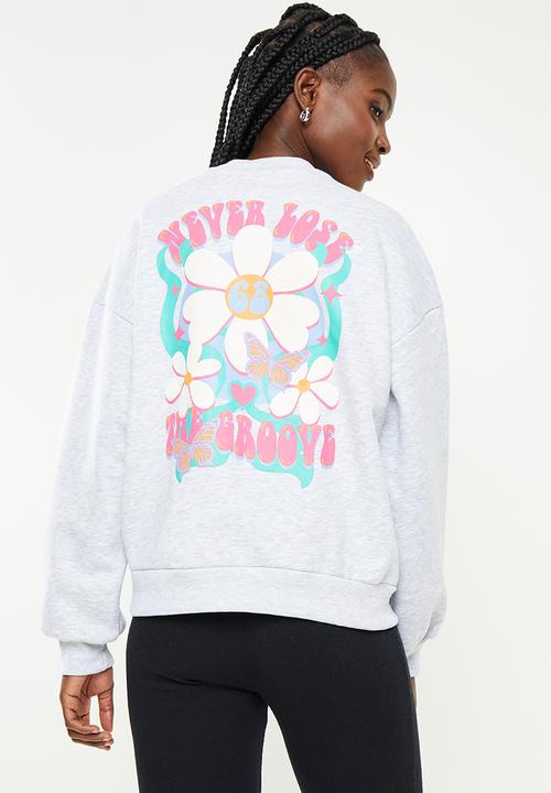 Koton - Crew neck printed sweatshirt - grey