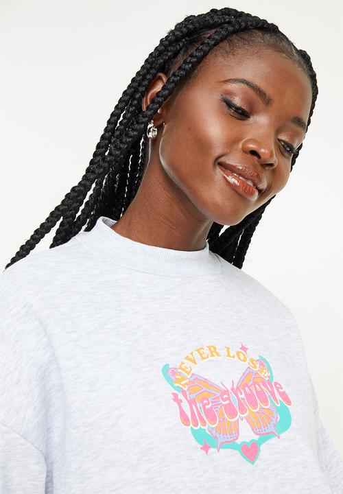 Koton - Crew neck printed sweatshirt - grey