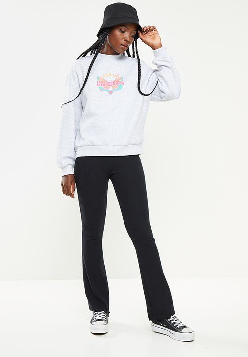 Koton - Crew neck printed sweatshirt - grey