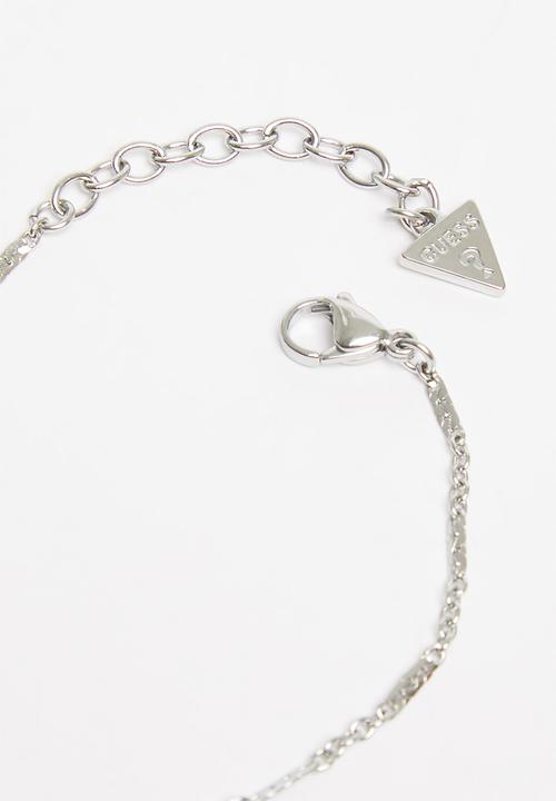 GUESS - L.a. guessers small chain & logo bracelet - silver