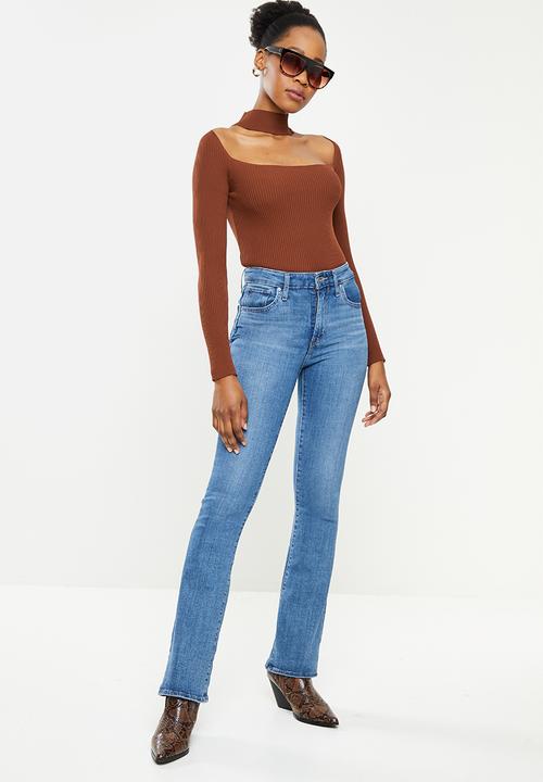 Trendyol - Square collar knit top - brown