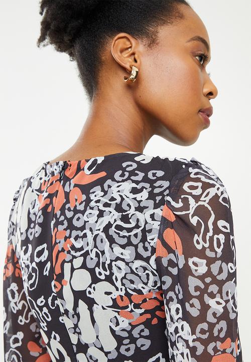 Trendyol - Patterned pleated dress  - multi