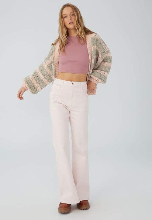 Cotton On - Bobbly chunky cardi - washed sand & pale pink